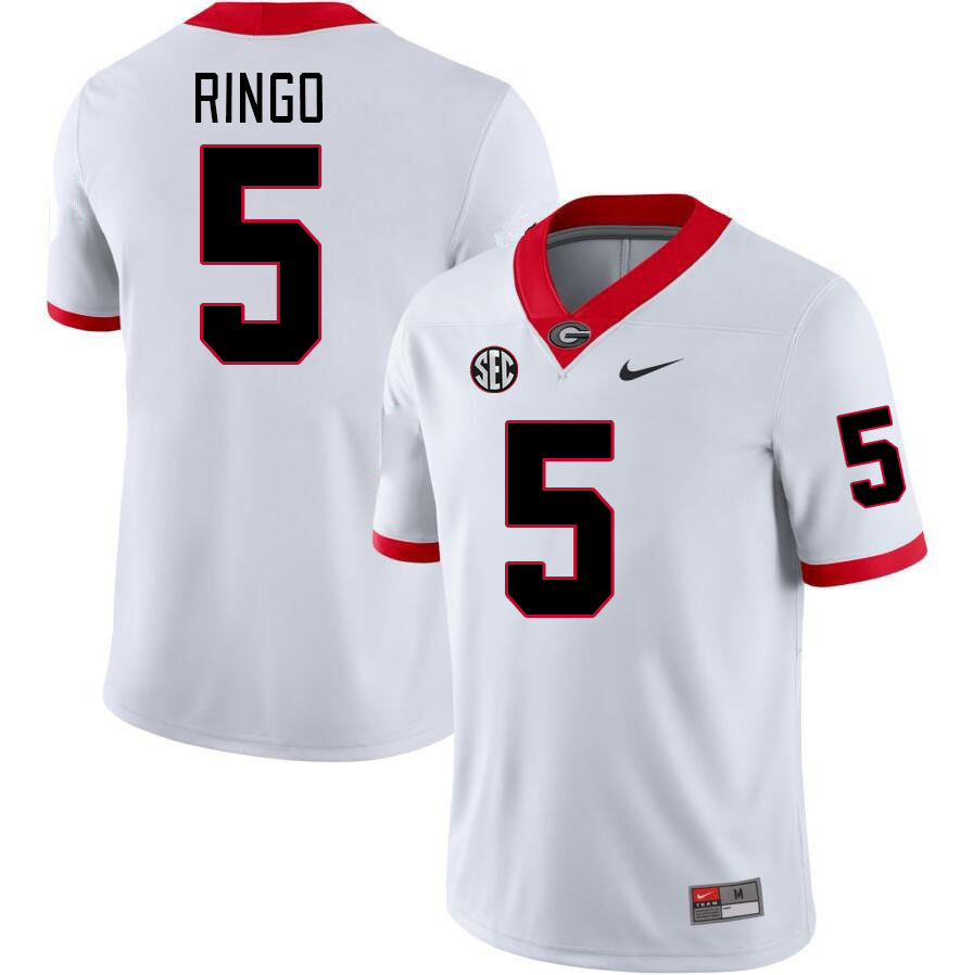 #5 Kelee Ringo Georgia Bulldogs Jerseys Football Stitched-White